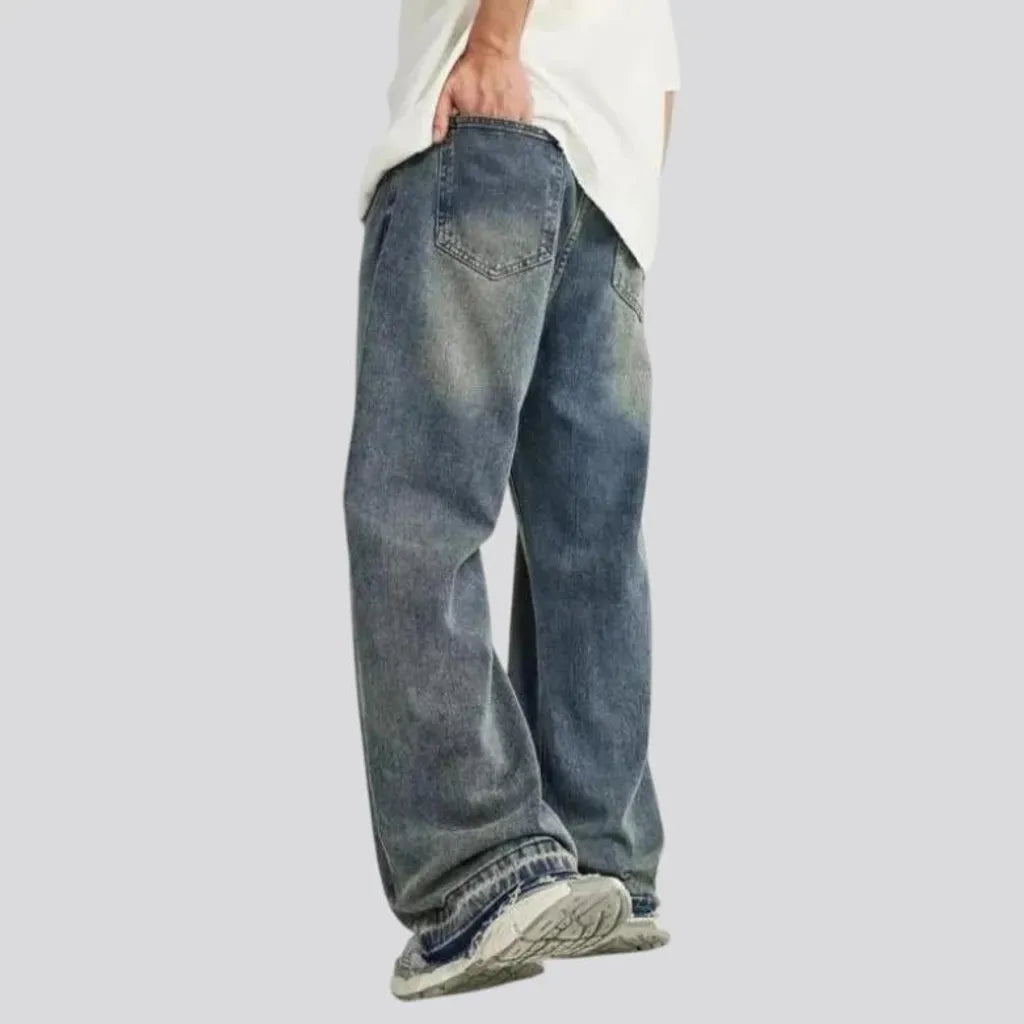 Whiskered street style light jeans for men