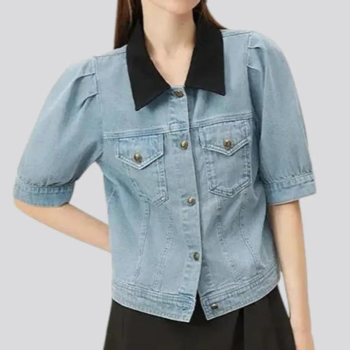 Light oversized casual women's denim jacket