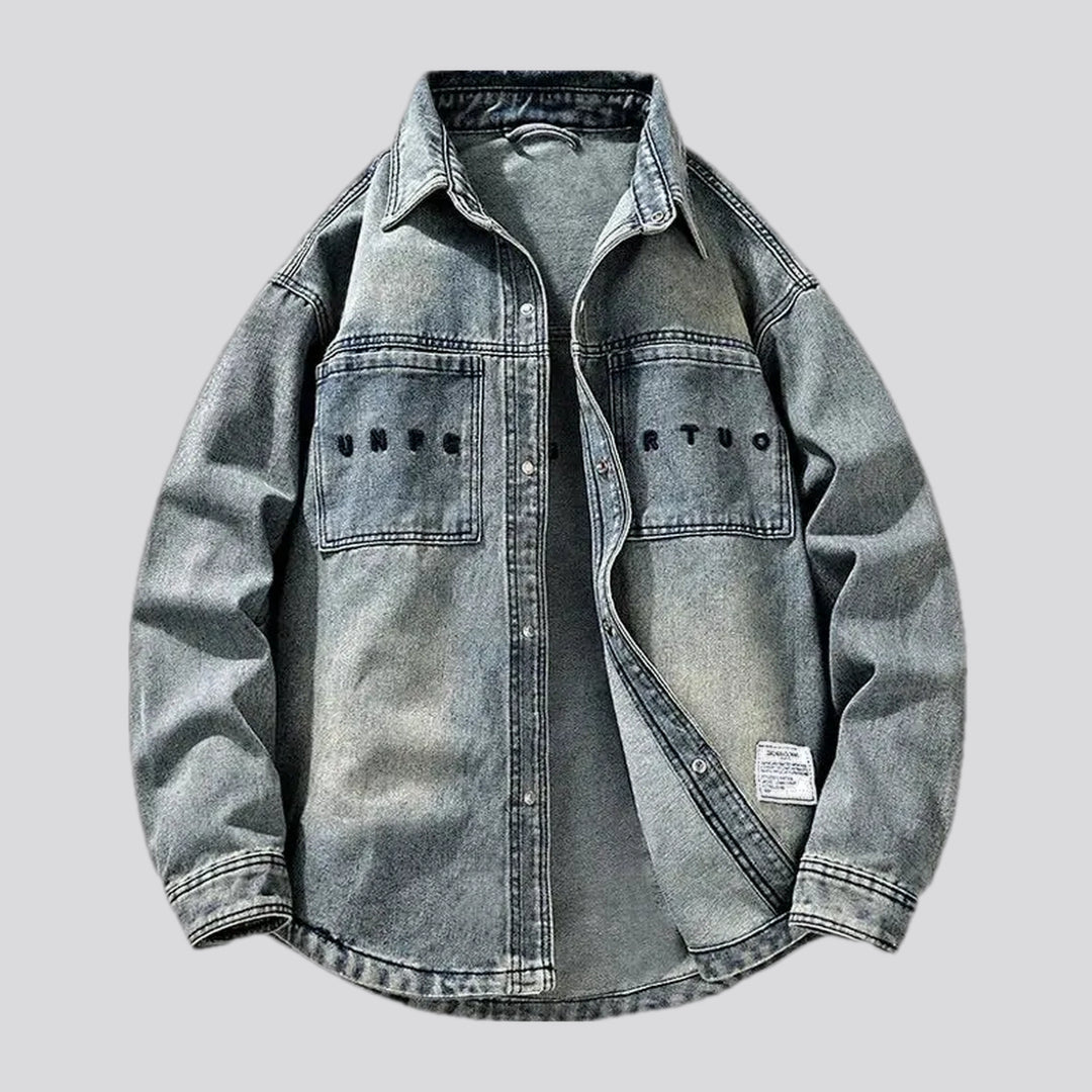 Boho Washed Out Regular Fit Men's Denim Jacket | Jeans4you.shop