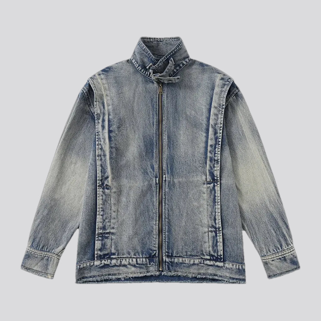 Lightweight faded grunge jeans jacket for men