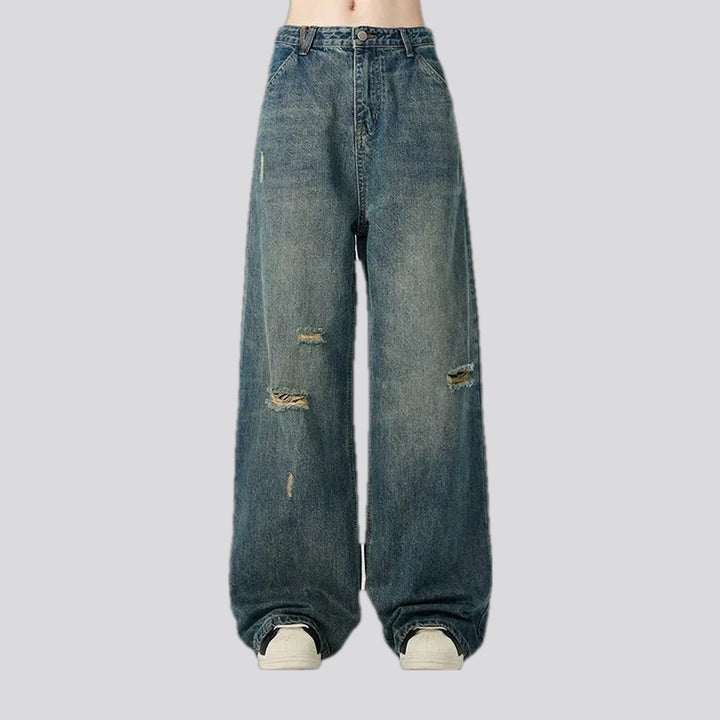 Baggy-leg vintage grunge men's jeans