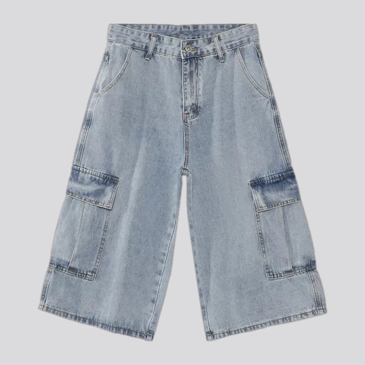 Mid-rise stylish men's jean shorts