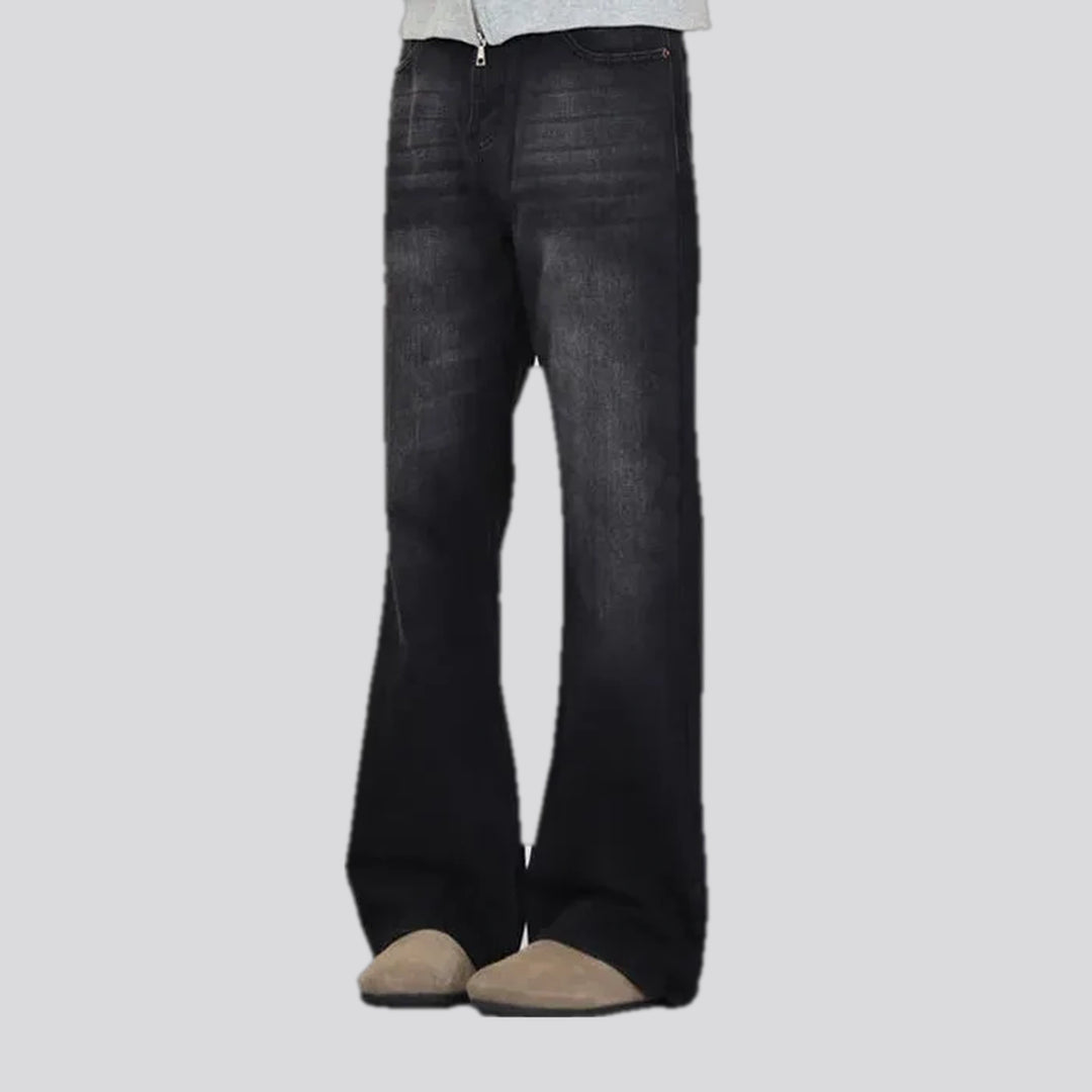 Faded boot-flare men's jeans