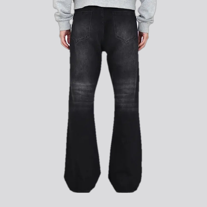 Faded boot-flare men's jeans