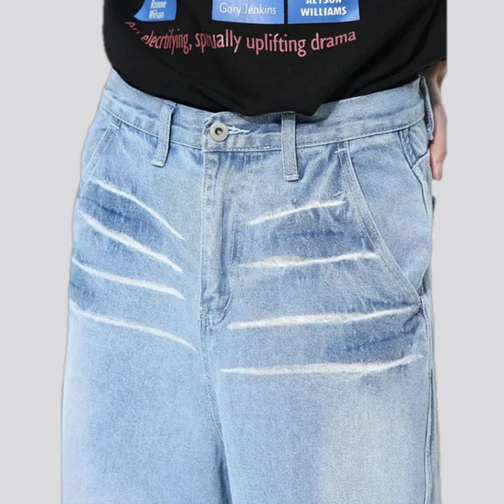 Raw hem 90s fashion men's jean shorts