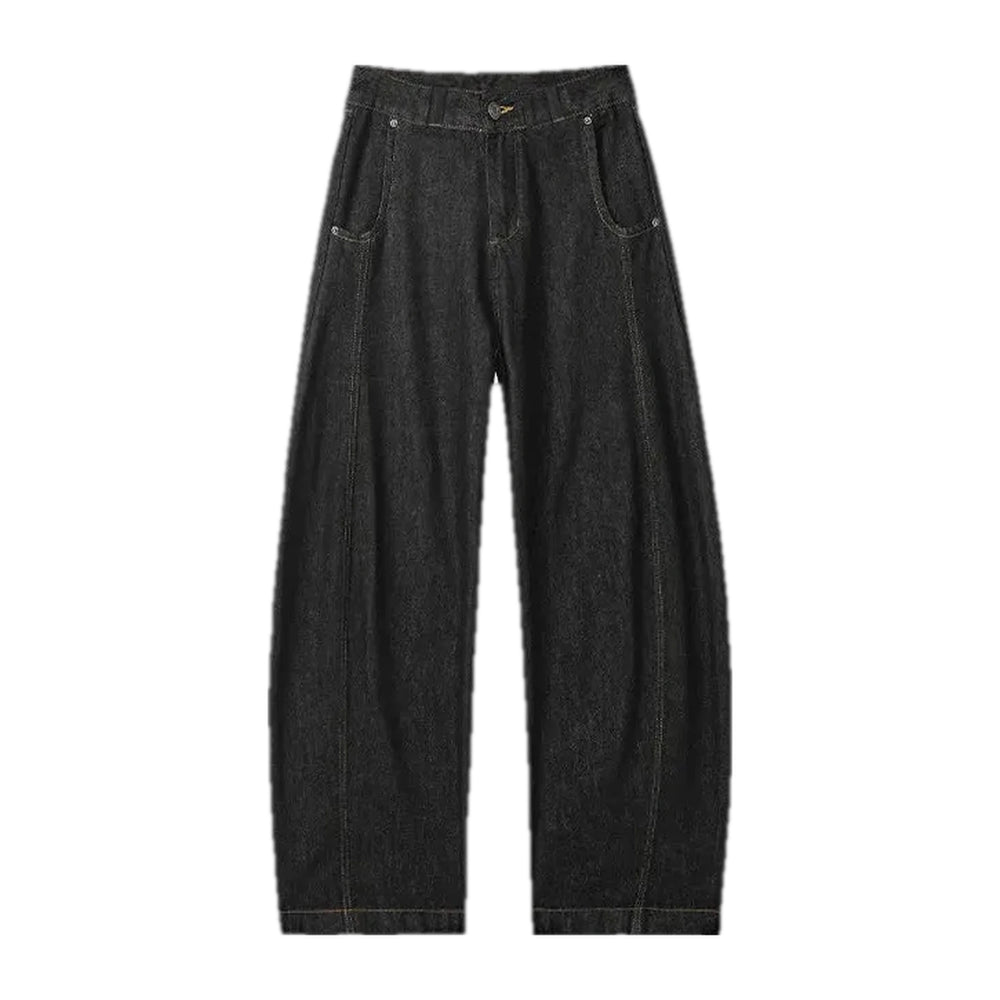 90s Style Boho Mid Rise Men's Jeans - Black