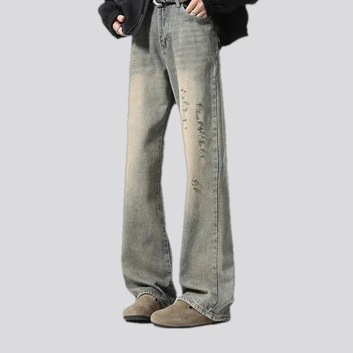 Stonewashed fashion street jeans for men