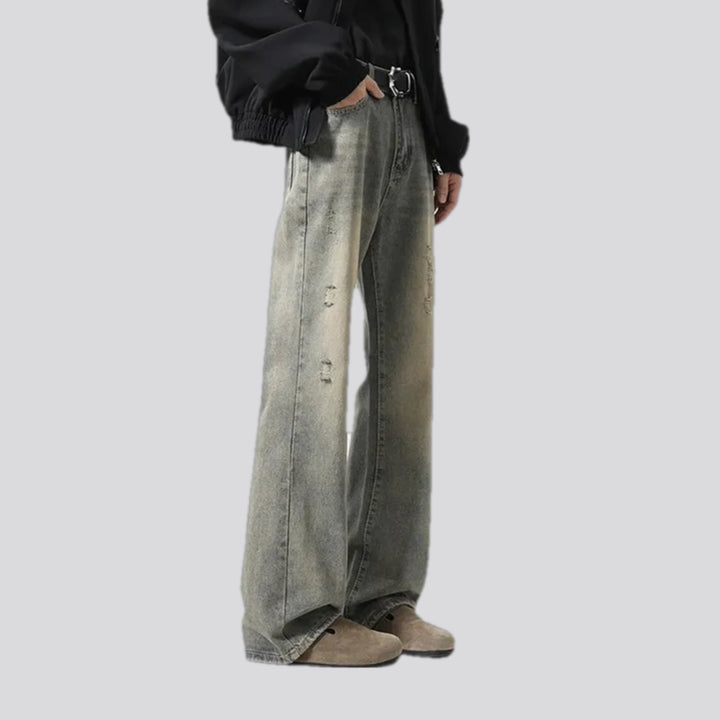 Stonewashed fashion street jeans for men