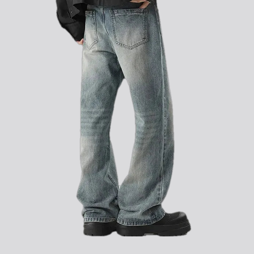 Fashionable mid waist men's jeans