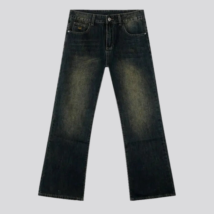 Dark faded bootcut men's jeans