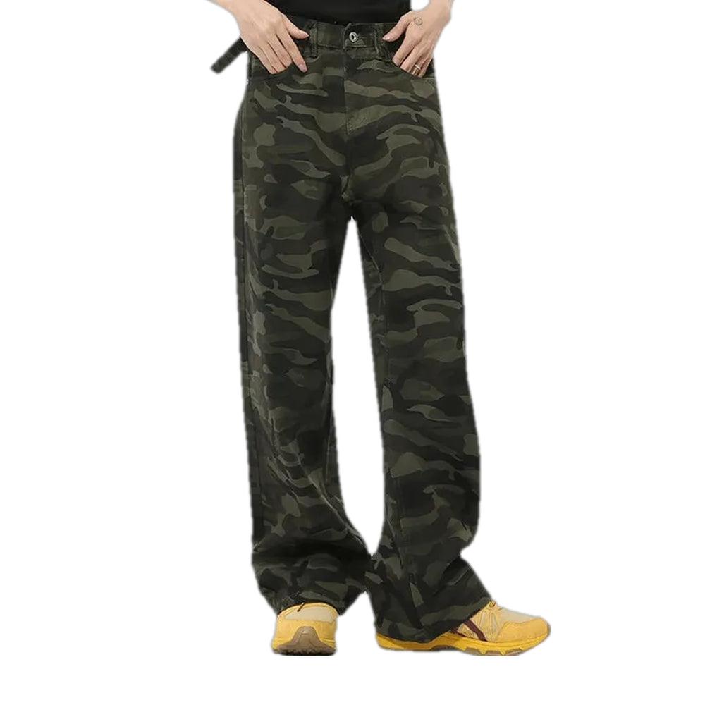 Multicolor Straight Fit Duty Men's Denim Pants - Khaki