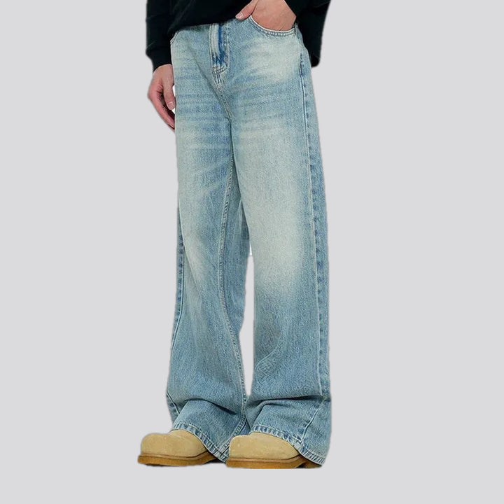 90s style faded wash baggy men's jeans