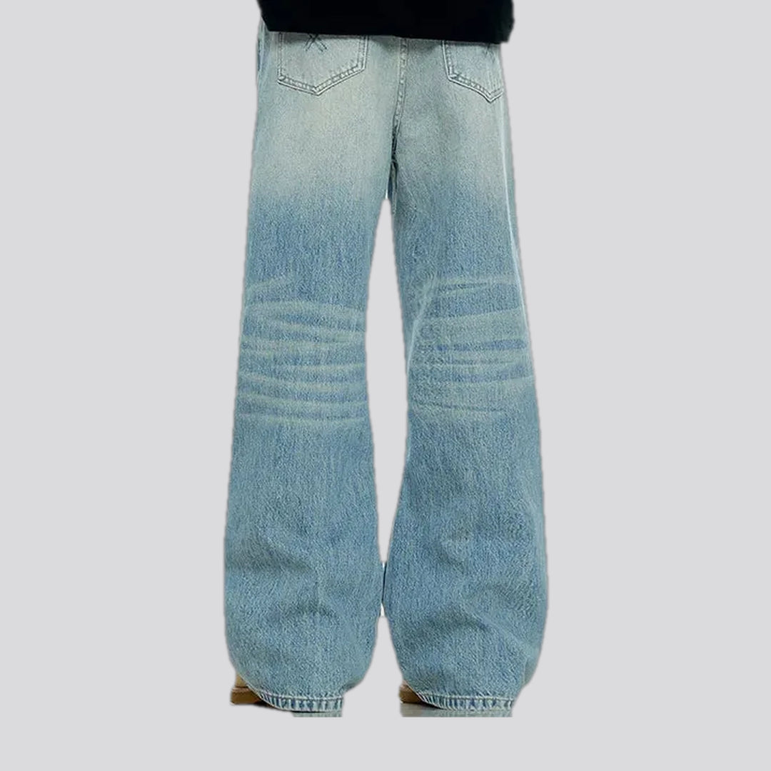 90s style faded wash baggy men's jeans