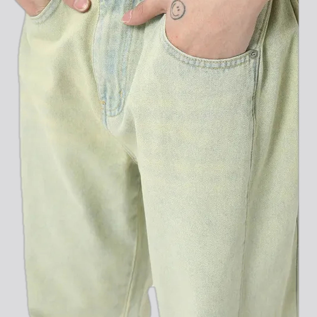 Bleached baggy style jeans for men