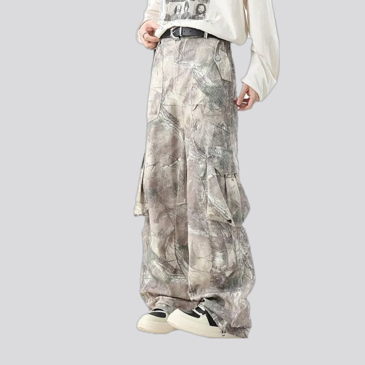 Camouflage denim pants for men