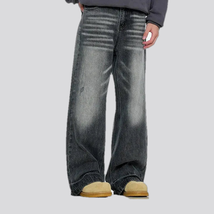 Casual retro whiskered jeans for men