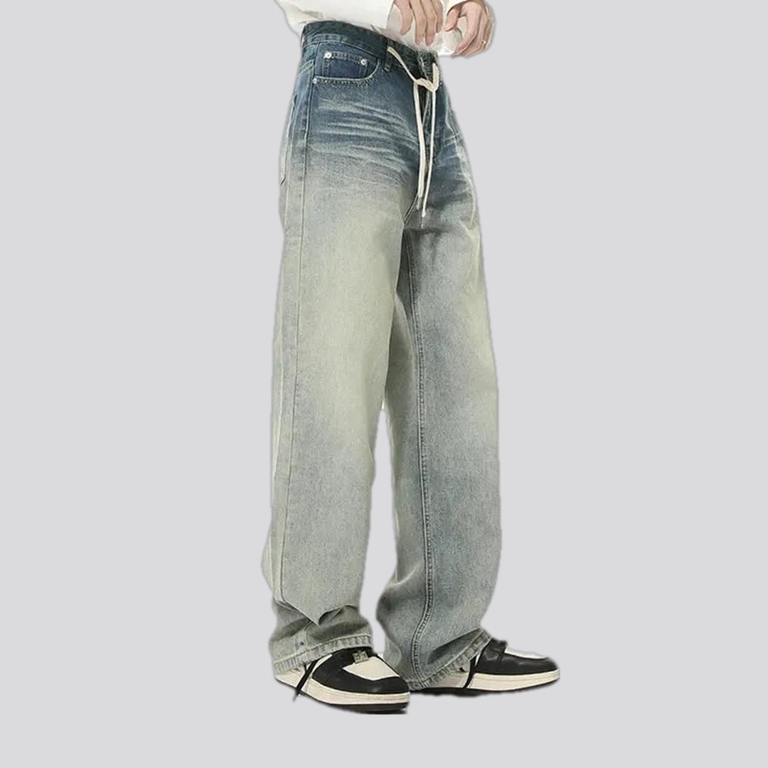 Mid rise baggy retro men's jeans