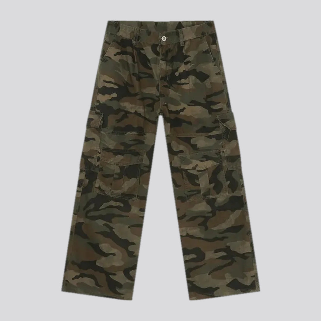 Camo multi pocket street style men's jean pants