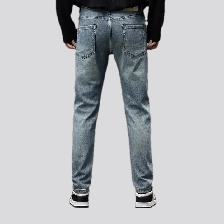 Elastic tapered men's jeans