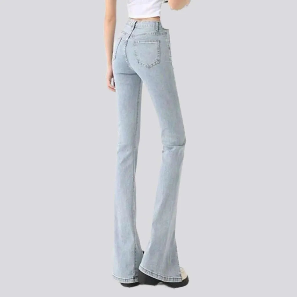 Stonewashed high-waist jeans
 for women