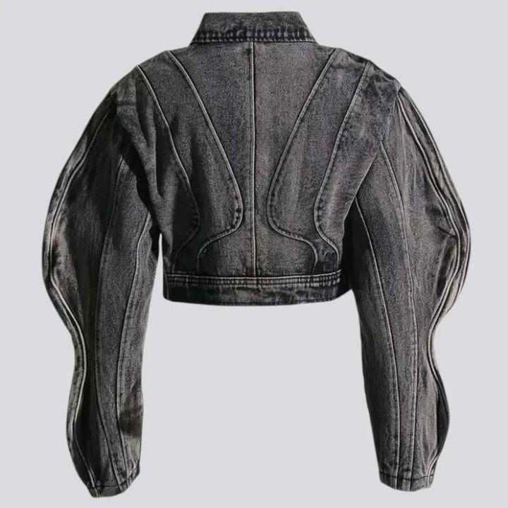 Contrast pattern extra-large women's jean jacket