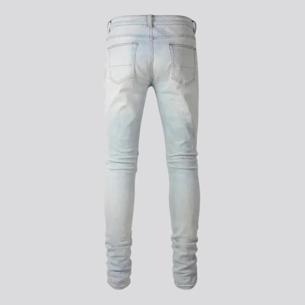 Skinny fit white-patch men's jeans