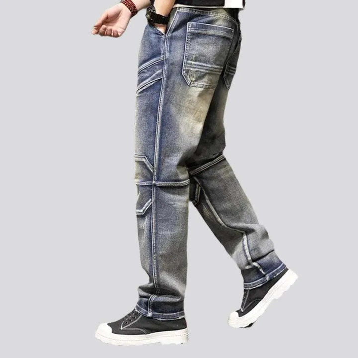 Patchwork men's vintage jeans