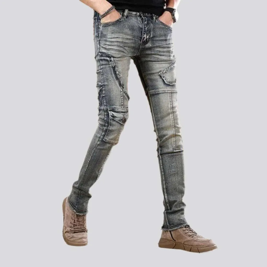 Mid-waist vintage riding jeans