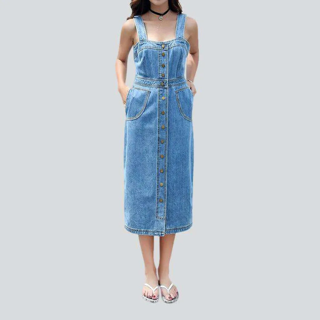 90s light denim tank dress | Jeans4you.shop