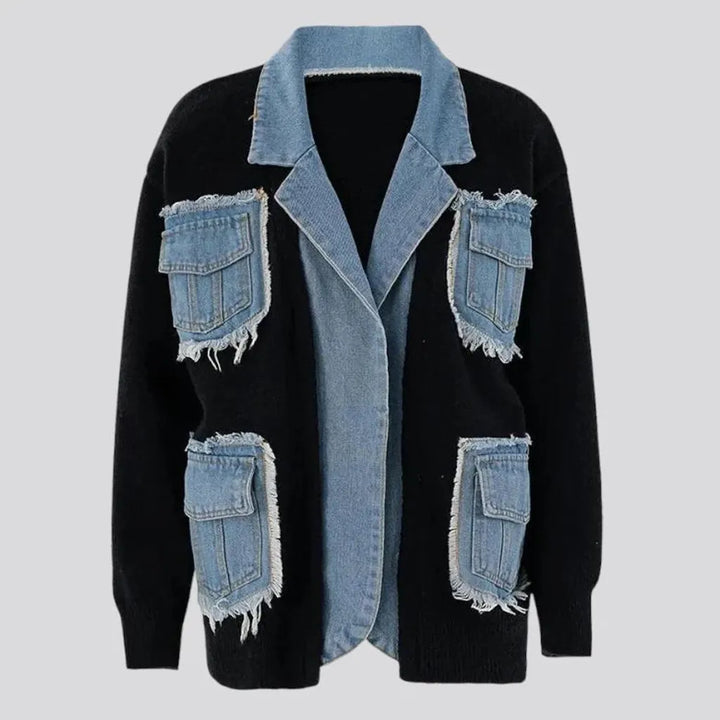 Oversized women's jean cardigan