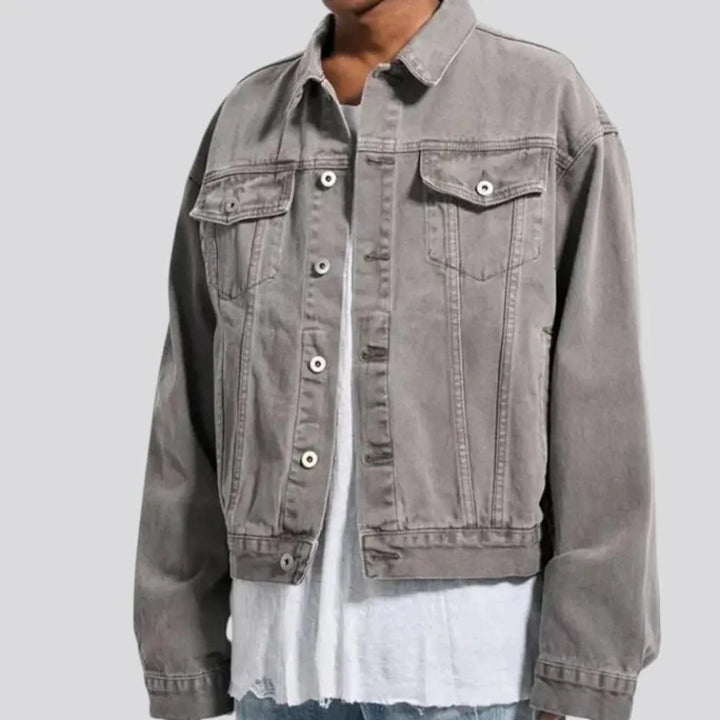 Casual vintage oversized men's denim jacket