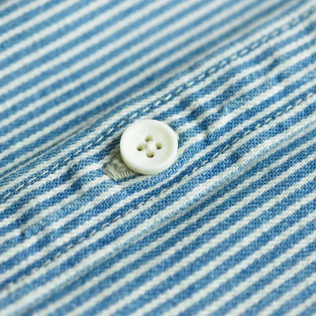 Light wash striped men's denim shirt