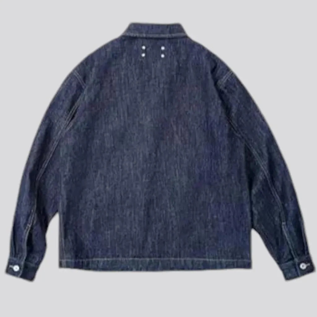 Oversized style workwear men's denim chore jacket