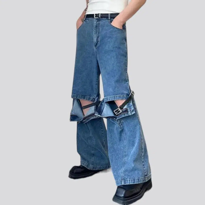Floor-length men's detachable jeans