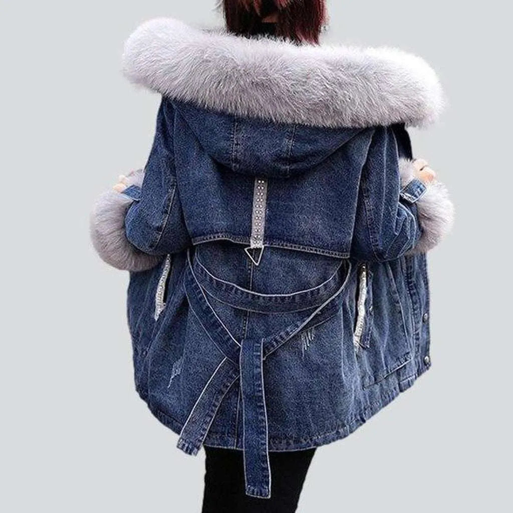 Classic winter women's jeans jacket
