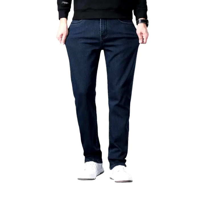 High Rise Stretchable Tapered Men's Jeans - Dark Blue