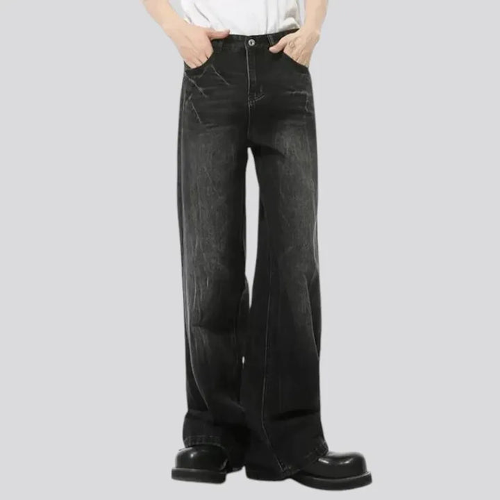 Faded wash jeans for men