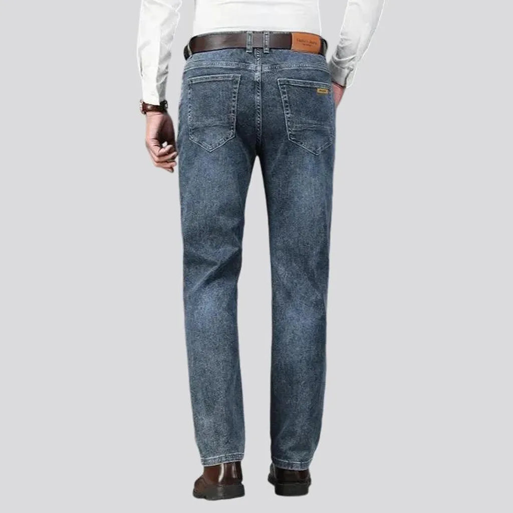 Casual classic fit stretchable men's jeans