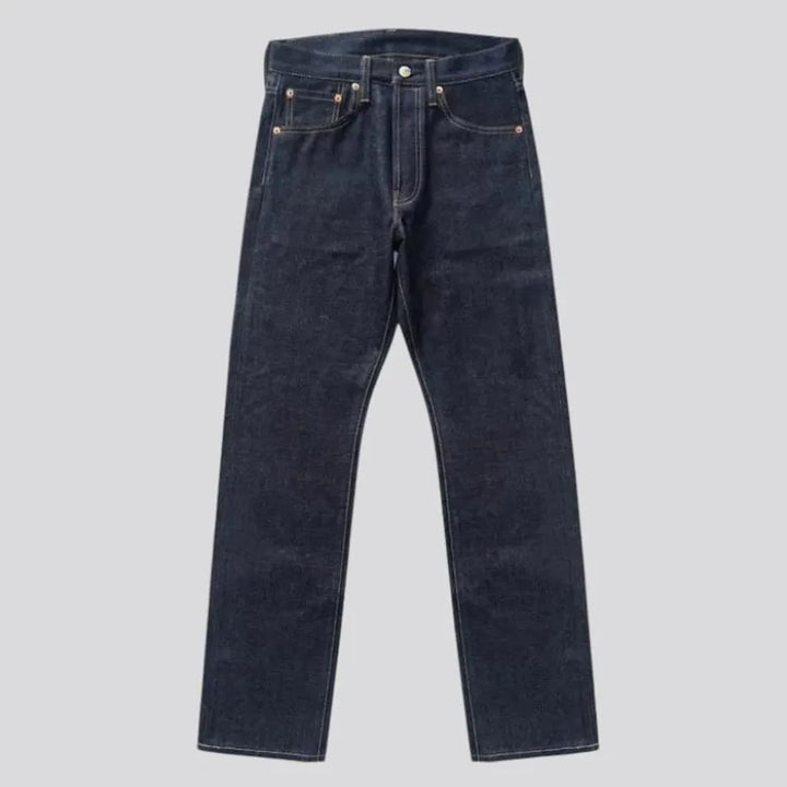 Dark tinted selvedge men's jeans