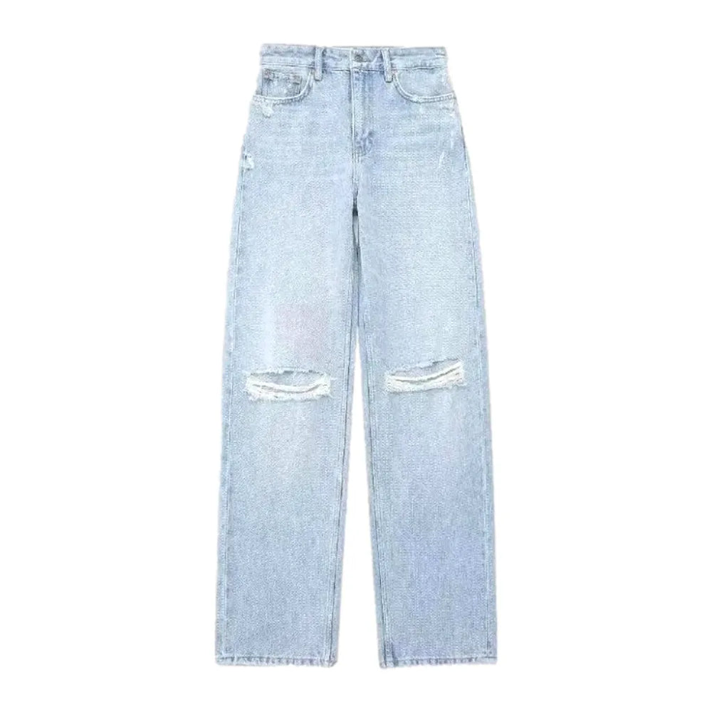 Light Ripped High-rise Women's Jeans - Light Blue