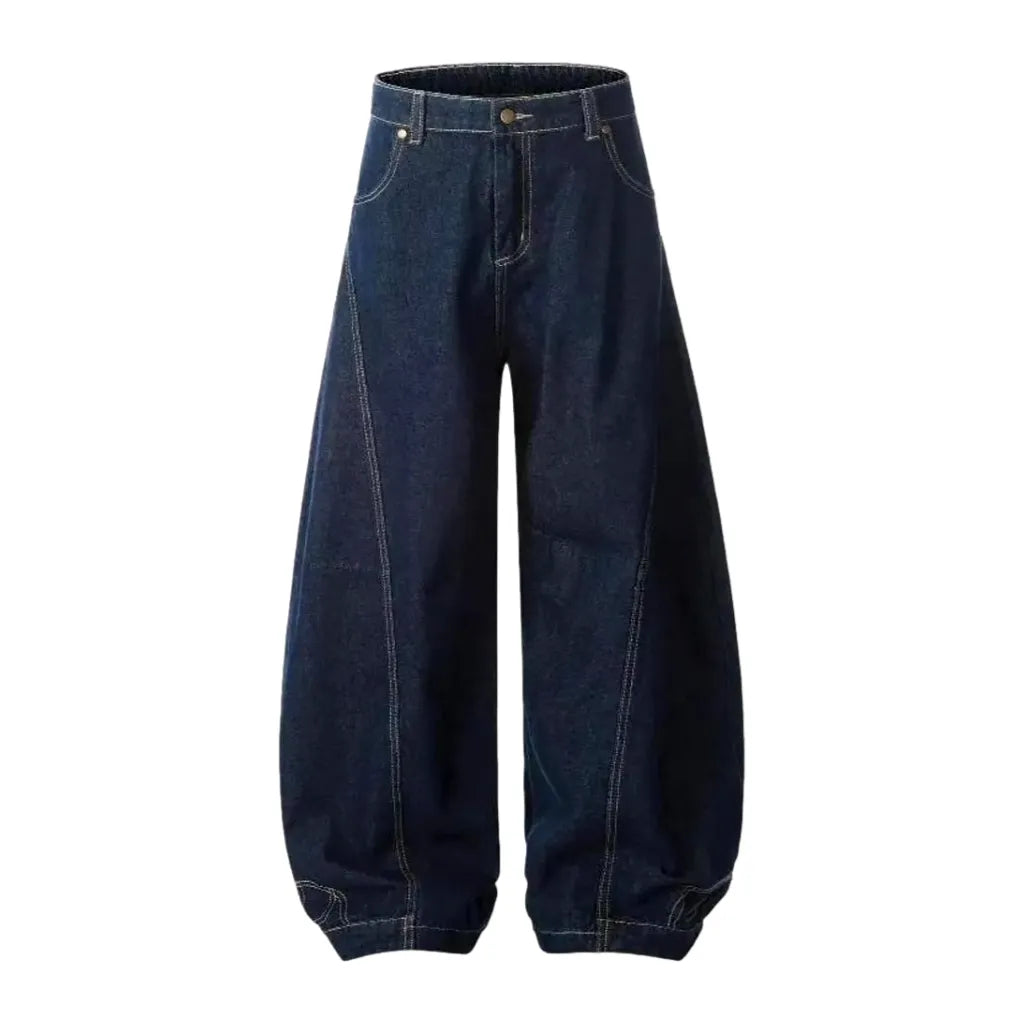 Trendy Balloon Shape Dark Men's Jeans - Dark Blue