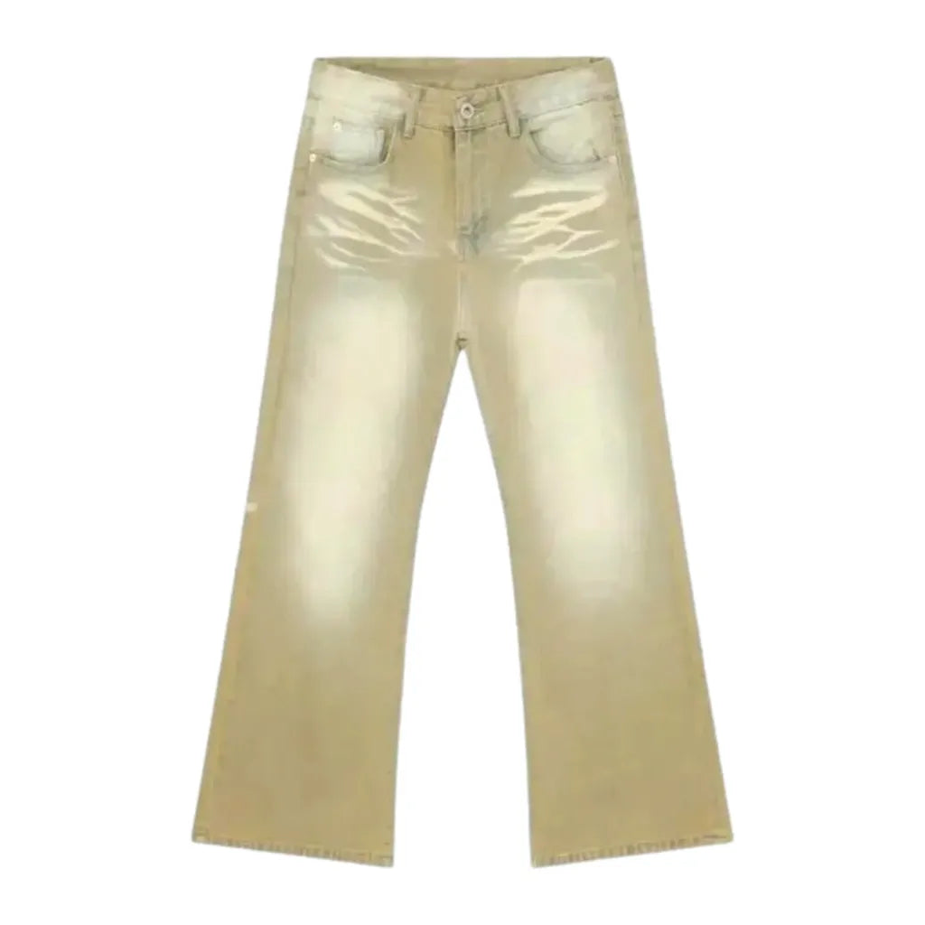 Y2k Street Style Fashion Men's Jeans - Sand