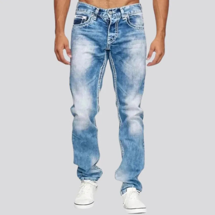 Monochrome straight fit fashion men's jeans