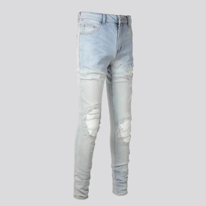 Skinny fit white-patch men's jeans