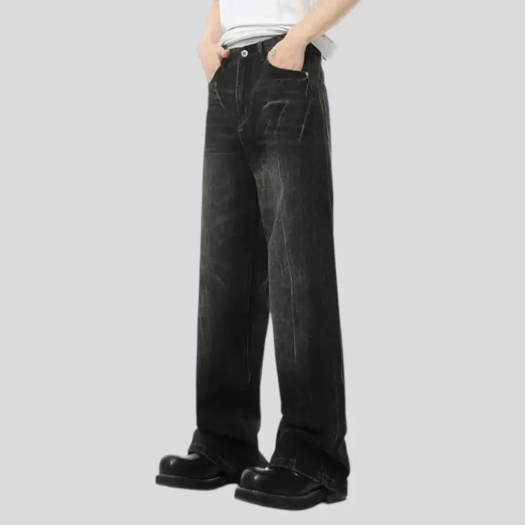 Faded wash jeans for men