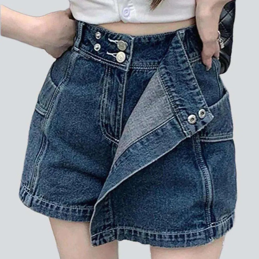Irregular mini denim skirt