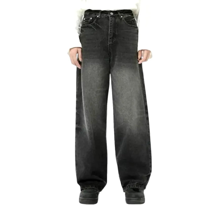 Sanded Light Washed Out Men's Jeans - Grey