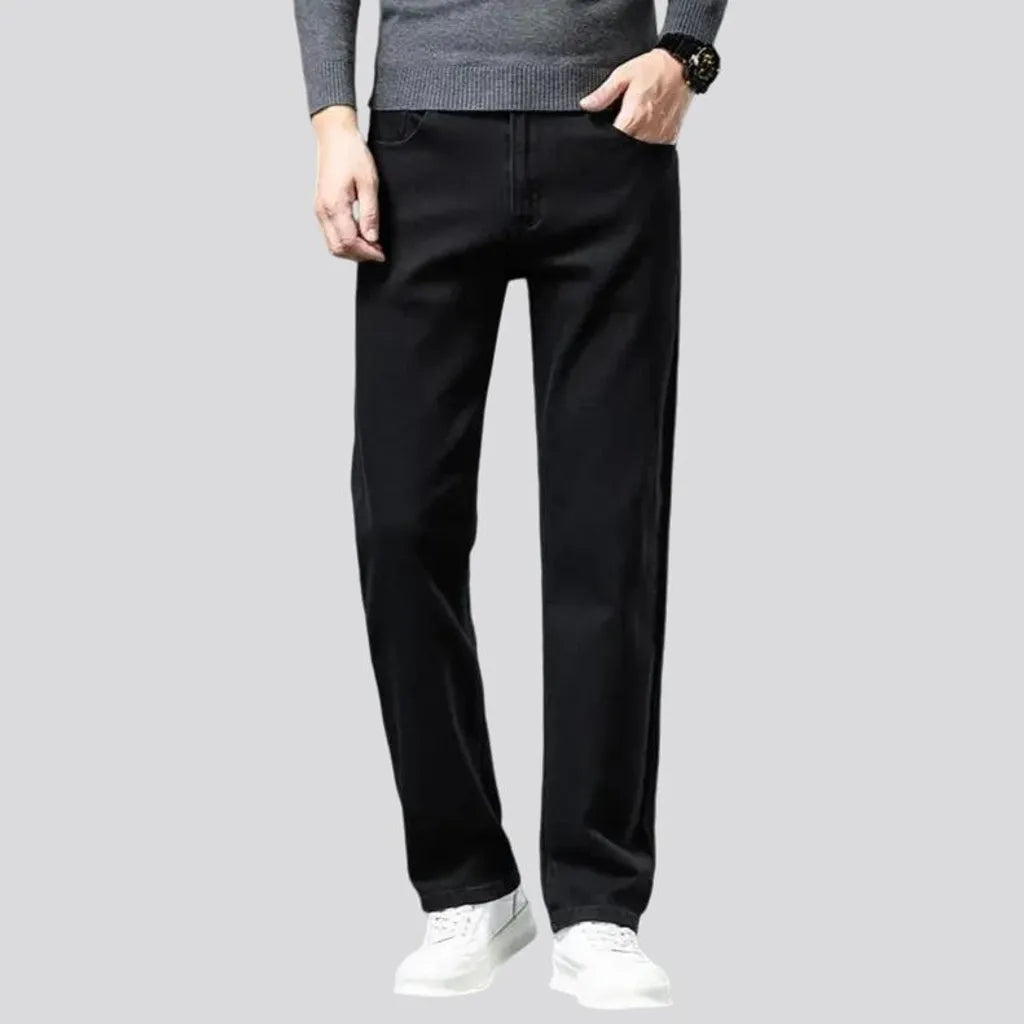 Casual straight cut high waist jeans for men