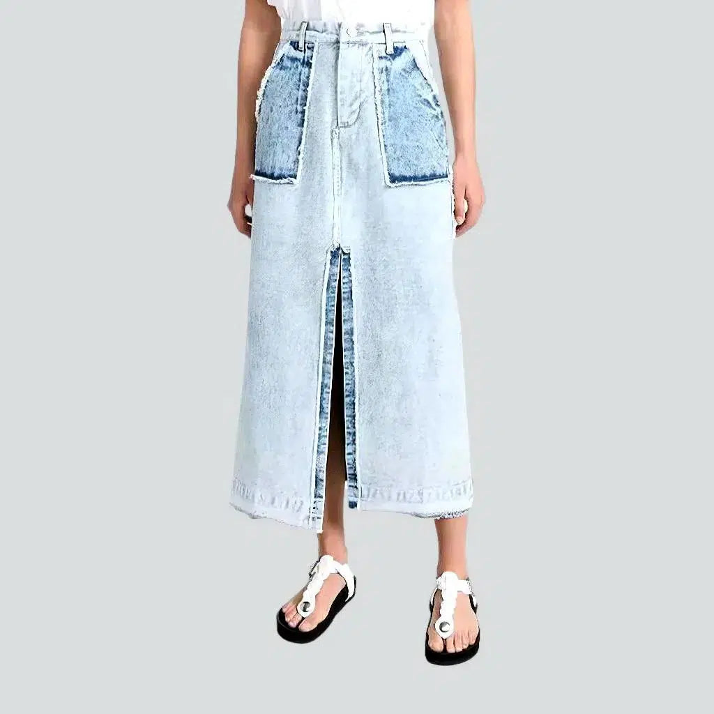 Acid light wash vintage jeans skirt
 for women | Jeans4you.shop