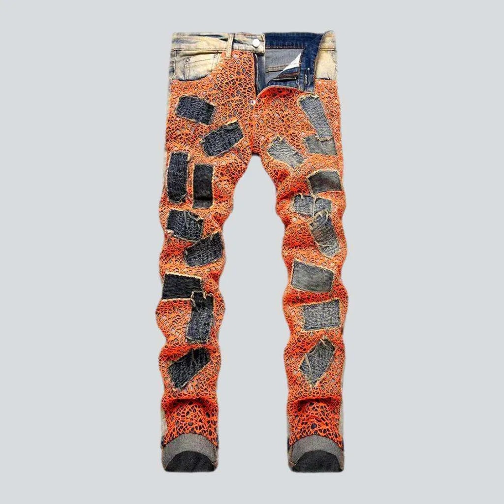 All-over embroidery jeans for men | Jeans4you.shop